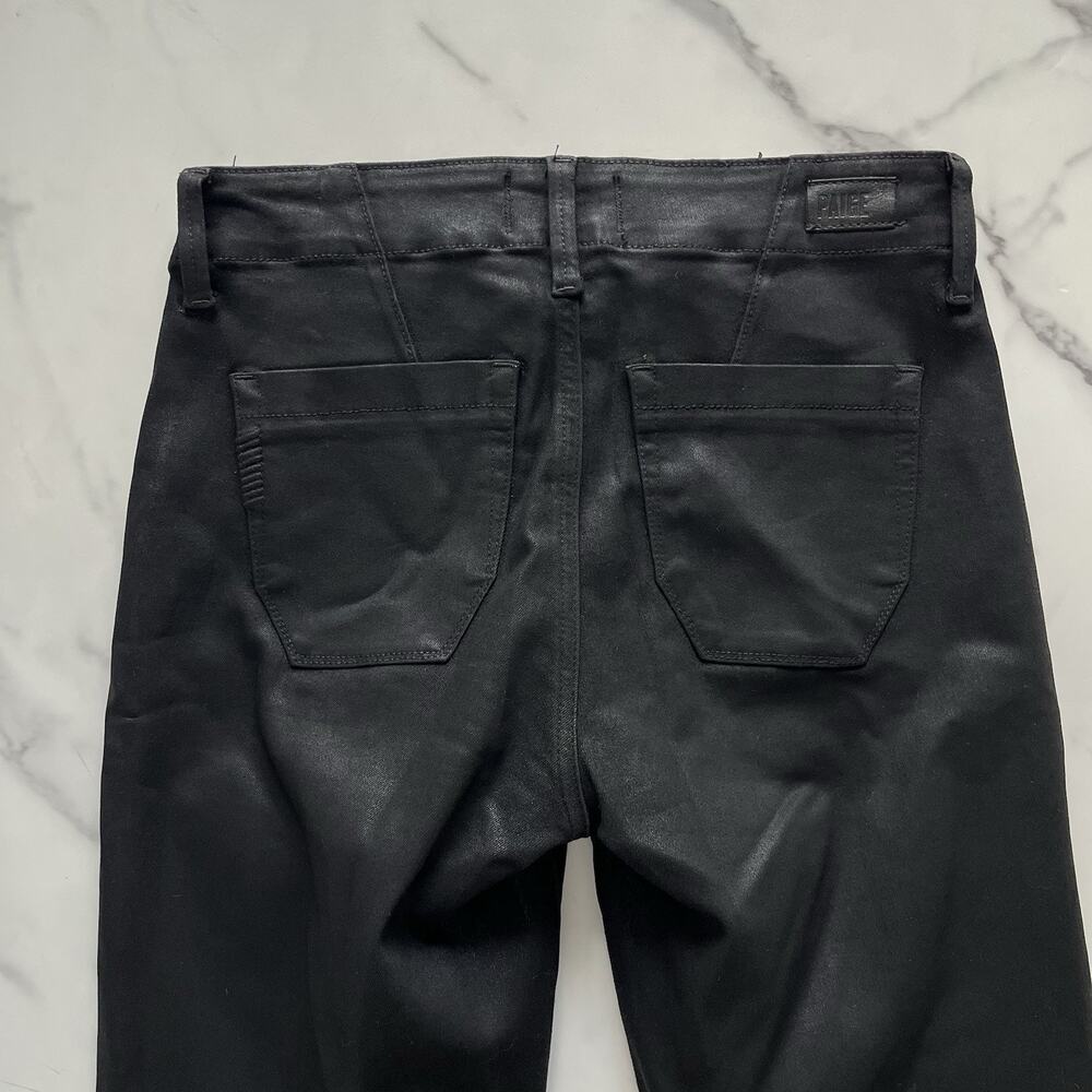 Paige Mayslie Cropped Coated Jogger $259 Black Fog Luxe Size 24 Minimalist - Picture 8 of 12